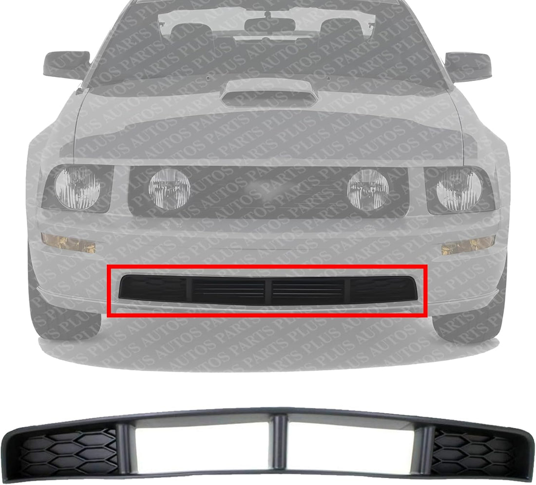 Front Bumper Grille Textured Plastic Direct Replacement Compatible With 2005-2009 Ford Mustang FO1036114 7R3Z17K945BA