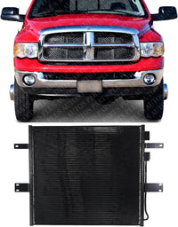 Front A/C Condenser Aluminum Core Direct Replacement Compatible With 2003-2009 Dodge Ram 2500 3500 CH3030215 CH3030236 55053012AB 68240781AA
