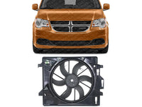 Front Radiator Cooling Fan Assembly Plastic Direct Replacement Compatible with 2008-2016 Chrysler Town & Country / 2008-2020 Dodge Grand Caravan CH3115157 5058674AD