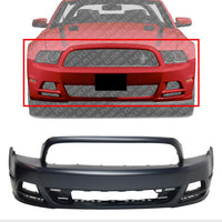 Front Bumper Cover Primed Direct Replacement Compatible With 2013-2014 Ford Mustang FO1000670 DR3Z17D957ABPTM