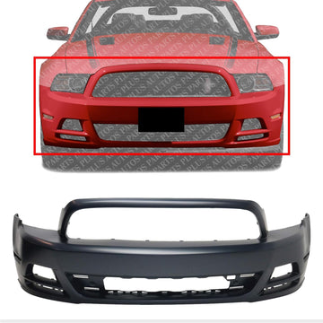 Front Bumper Cover Primed Direct Replacement Compatible With 2013-2014 Ford Mustang FO1000670 DR3Z17D957ABPTM