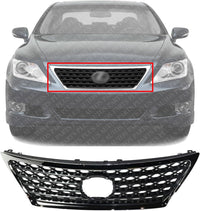 Front Grille Chrome Shell And Painted Gray Insert Plastic Direct Replacement Compatible With 2010-2012 Lexus LS460 LX1200176 5310050903