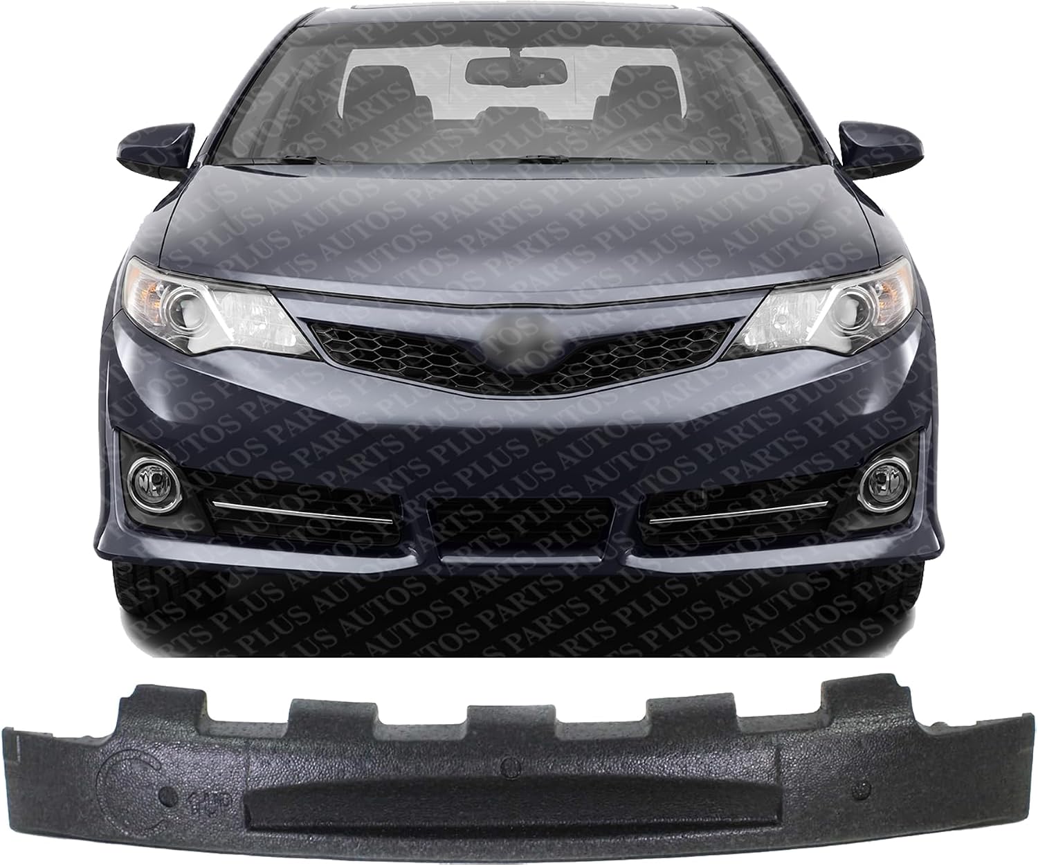 Front Bumper Impact Absorber Plastic Direct Replacement Compatible With 2012-2014 Toyota Camry TO1070171 5261106120