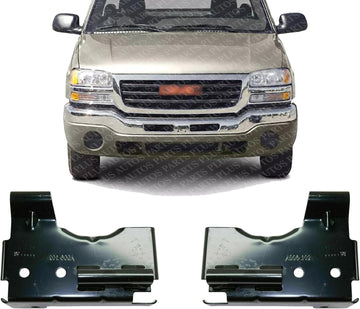 Set of 2 Front Bumper Bracket Impact Bar Brace Left Driver And Right Passenger Side Direct Replacement Compatible With 2003-2006 GMC Sierra 1500 2500HD 3500 GM1066164 GM1067164