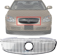 Front Grille Chrome Shell And Insert Without Moulding Direct Replacement Compatible With 2006-2009 Buick Lucerne GM1200556 25768116