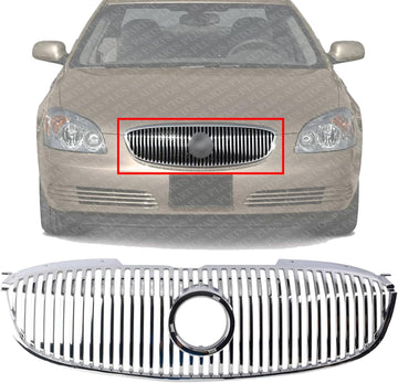 Front Grille Chrome Shell And Insert Without Moulding Direct Replacement Compatible With 2006-2009 Buick Lucerne GM1200556 25768116
