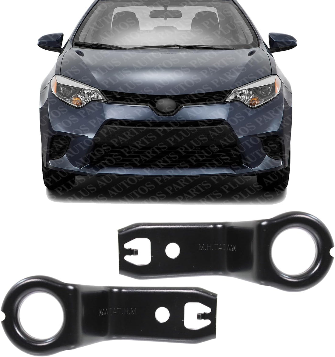 Set of 2 Front Radiator Upper Support Bracket Steel Left Driver & Right Passenger Side Direct Replacement Compatible with 2014-2019 Toyota Corolla TO1222102 165330T050