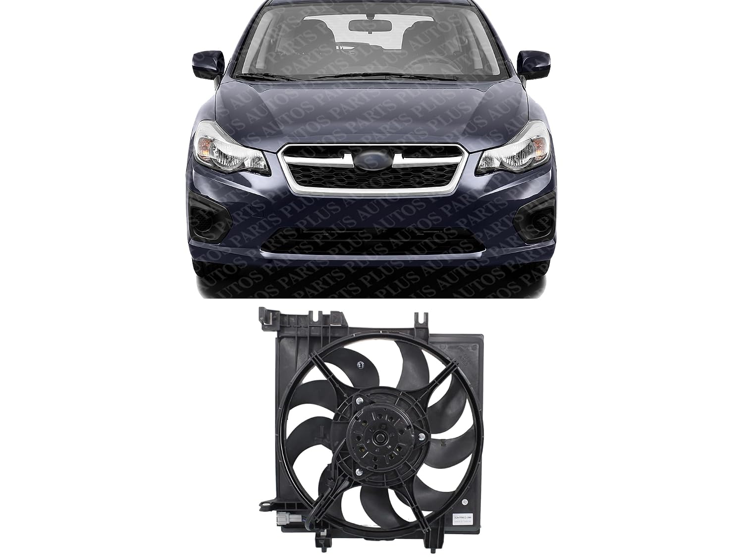 Front Radiator Cooling Fan Assembly Plastic Direct Replacement Compatible with 2008-2014 Subaru Impreza / 2015-2018 WRX STI / 2013-2017 XV Crosstrek SU3115127