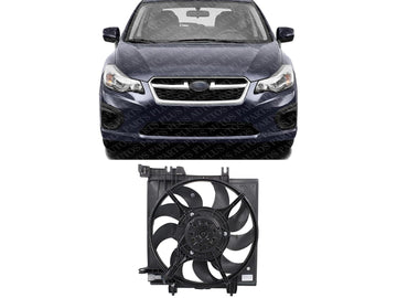 Front Radiator Cooling Fan Assembly Plastic Direct Replacement Compatible with 2008-2014 Subaru Impreza / 2015-2018 WRX STI / 2013-2017 XV Crosstrek SU3115127