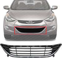 Front Bumper Grille Textured Shell with Chrome Insert Direct Replacement Compatible With 2011-2013 Hyundai Elantra HY1036115 865603Y000