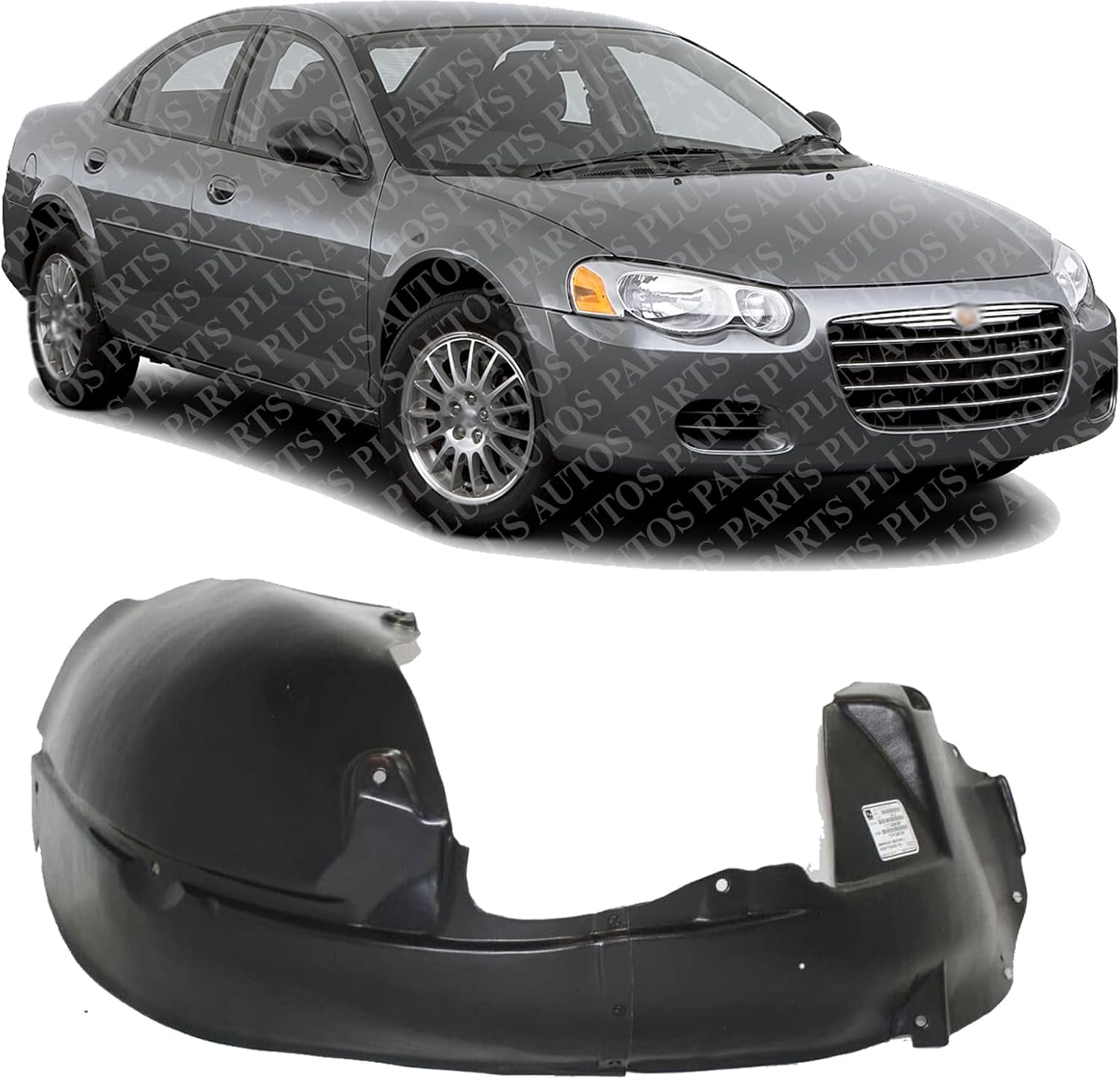 Front Fender Liner Rear Section Right Passenger Side Direct Replacement Compatible With 2001-2006 Chrysler Sebring CH1249124 4878646AC