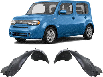 Set Of 2 Front Fender Liner Plastic Left Driver & Right Passenger Side Direct Replacement Compatible With 2009-2014 Nissan Cube NI1249125 NI1248125 638421FA0A 638431FU0A