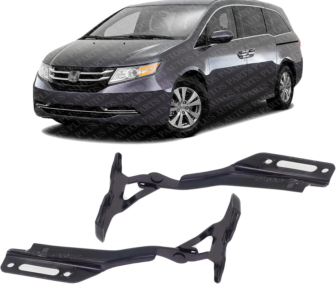 Set Of 2 Front Hood Hinge Assembly Steel Left Driver & Right Passenger Side Direct Replacement Compatible With 2014-2017 Honda Odyssey HO1236145 HO1236146 60120TK8A10ZZ 60170TK8A10ZZ