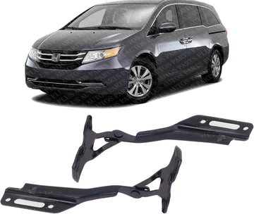 Set Of 2 Front Hood Hinge Assembly Steel Left Driver & Right Passenger Side Direct Replacement Compatible With 2014-2017 Honda Odyssey HO1236145 HO1236146 60120TK8A10ZZ 60170TK8A10ZZ