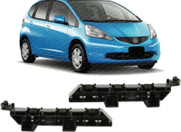 Set Of 2 Front Bumper Bracket Left Driver & Right Passenger Side Direct Replacement Compatible With 2007-2008 Honda Fit HO1043110 HO1042110 71193SLNA01 71198SLNA01