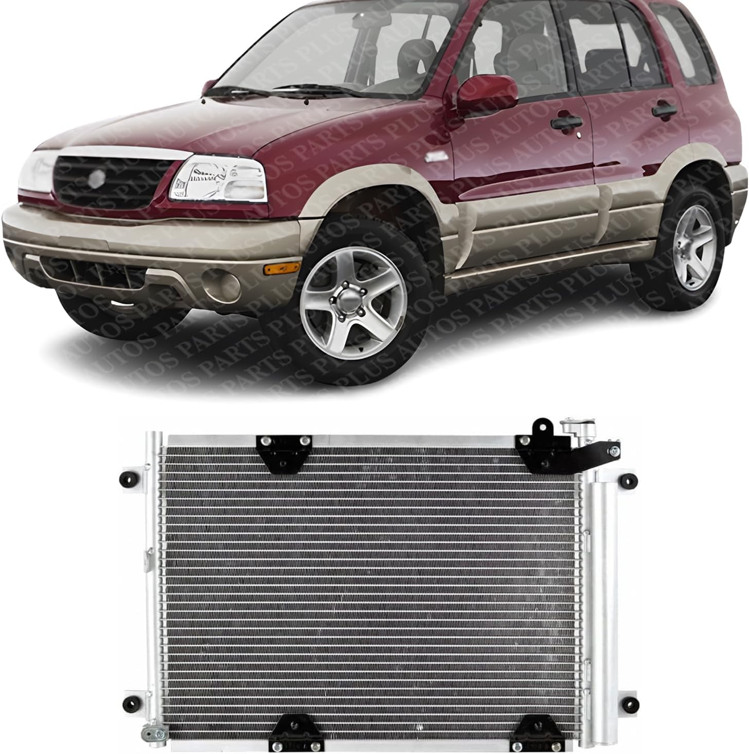 Front A/C Condenser Aluminum Core Direct Replacement Compatible With 1999-2004 Suzuki Grand Vitara SZ3030113 9531065D30