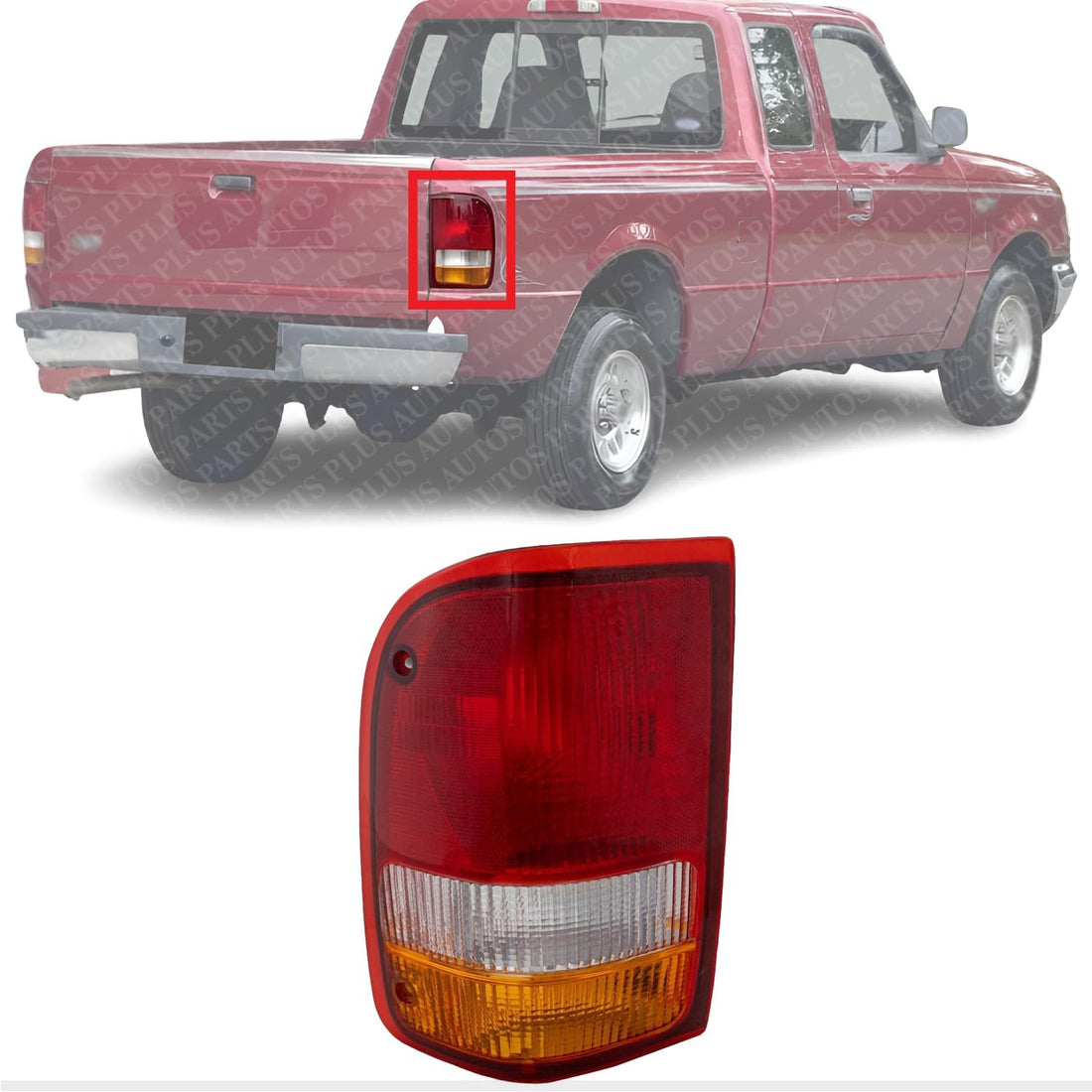 Tail Light Right Passenger Side Direct Replacement Compatible With 1993-1997 Ford Ranger FO2801110 F37Z13404A