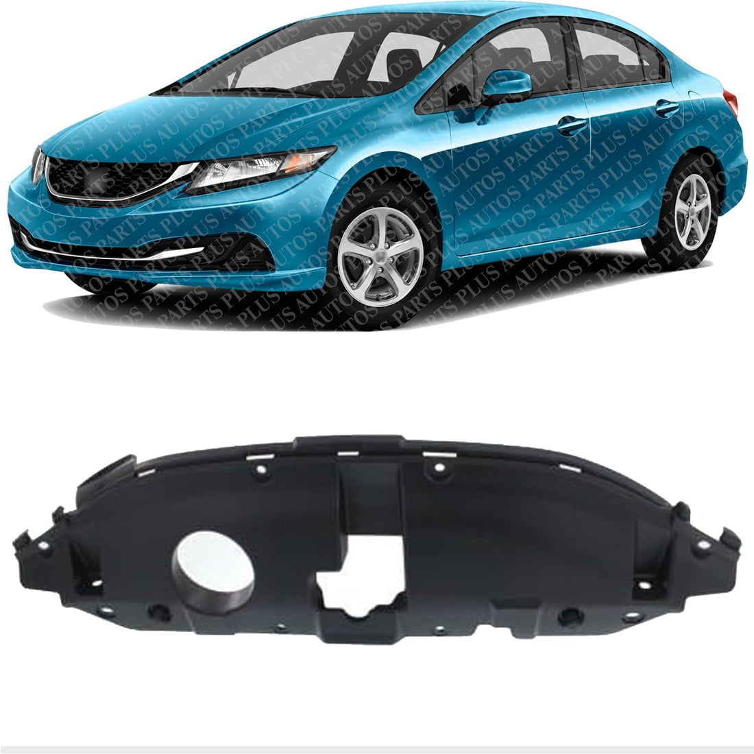 Front Radiator Support Cover Textured Direct Replacement Compatible With 2013-2015 Honda Civic HO1224102 71125TR3A01