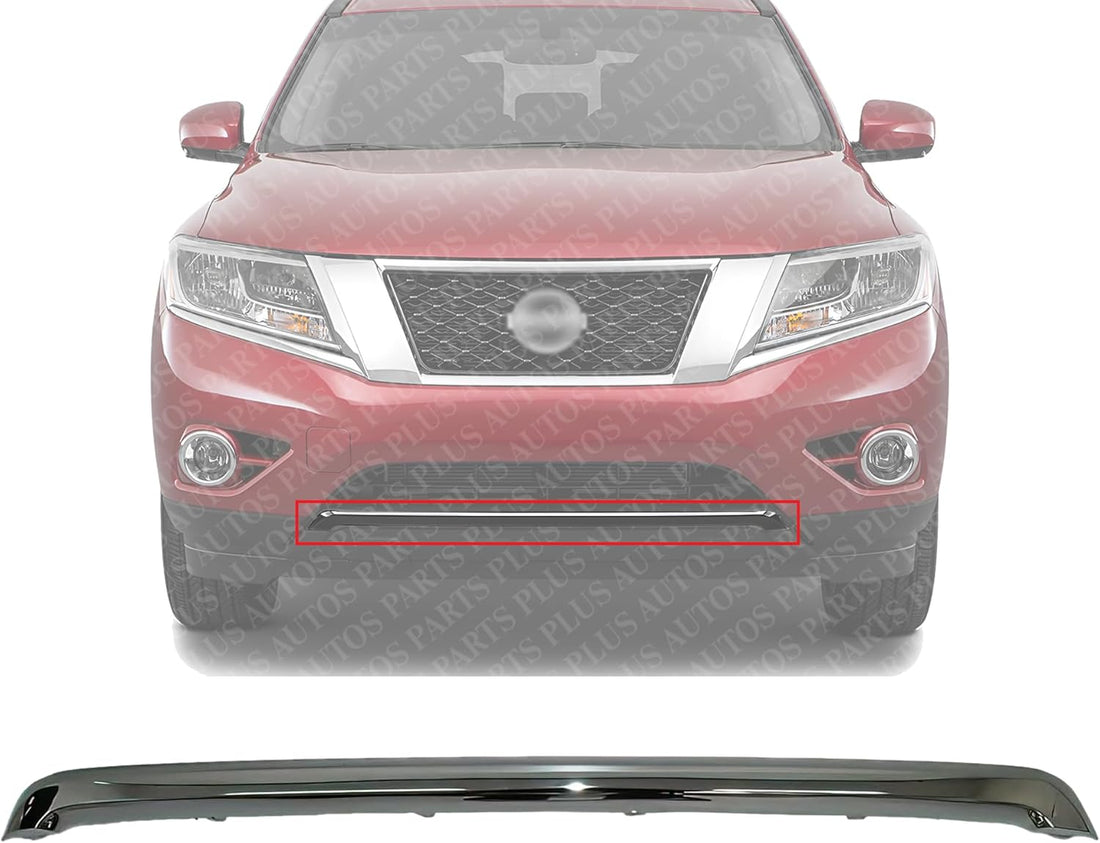 Front Bumper Molding Chrome Direct Replacement Compatible With 2013-2016 Nissan Pathfinder NI1044108 620763KA0A