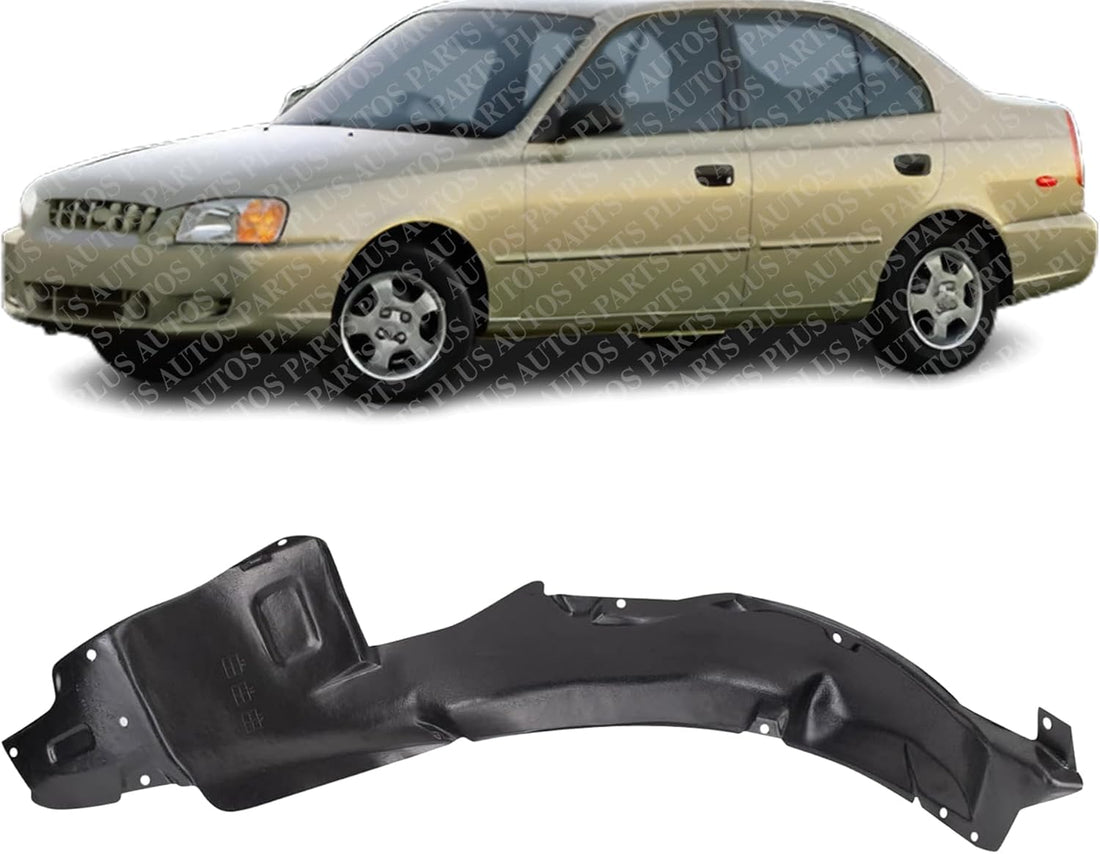 Front Fender Liner Left Driver Side Direct Replacement Compatible With 2000-2002 Hyundai Accent HY1250105 8681125200