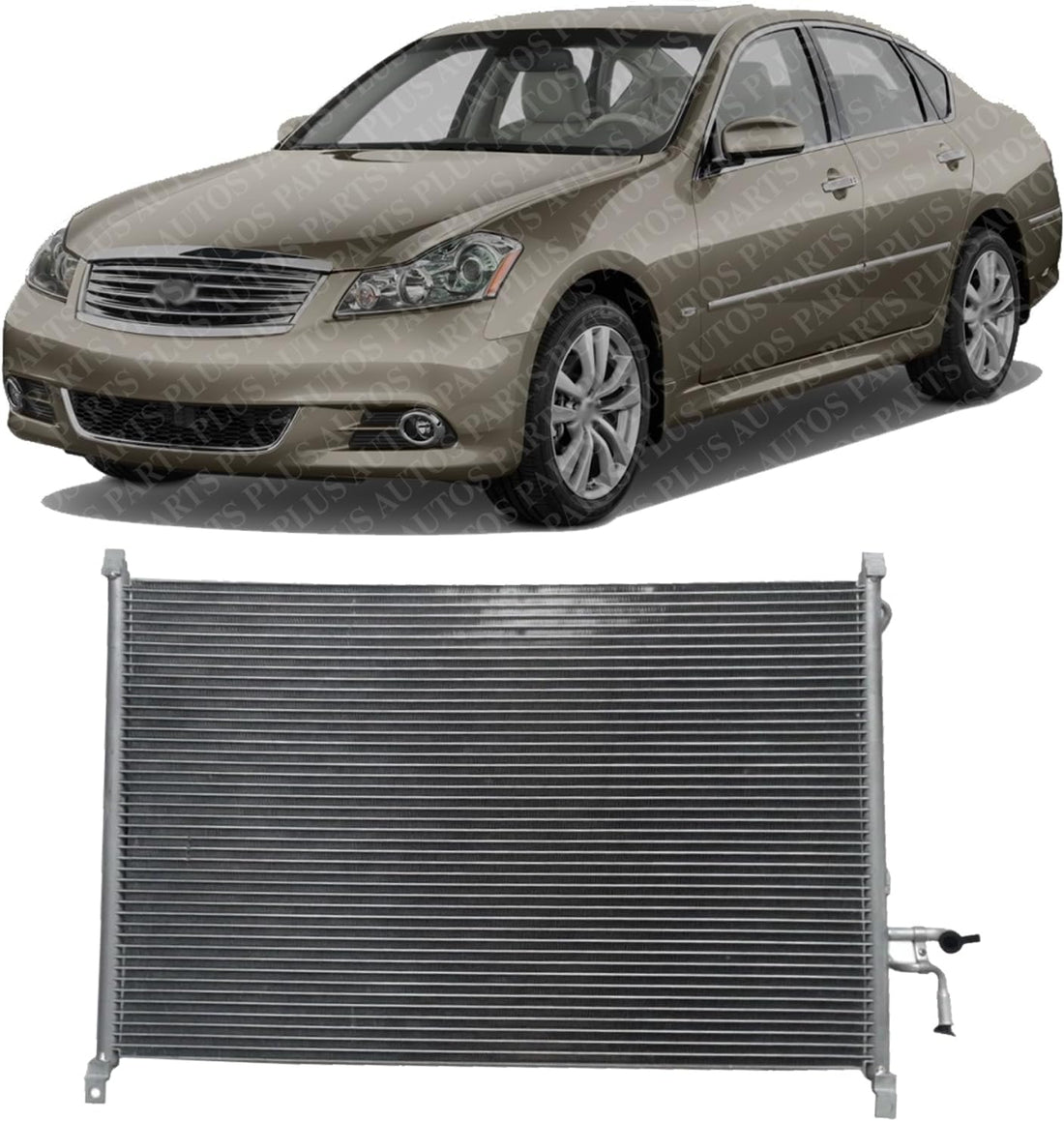 Front A/C Condenser Aluminum Core Direct Replacement Compatible With 2006-2010 Infiniti M35 / M45 IN3030122 92100EG000