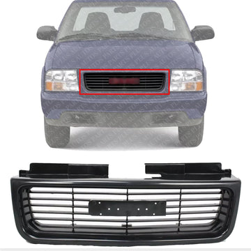 Front Grille Textured Shell And Insert Direct Replacement Compatible With 1998-2005 GMC Jimmy / 1998-2004 Sonoma GM1200436 12472678