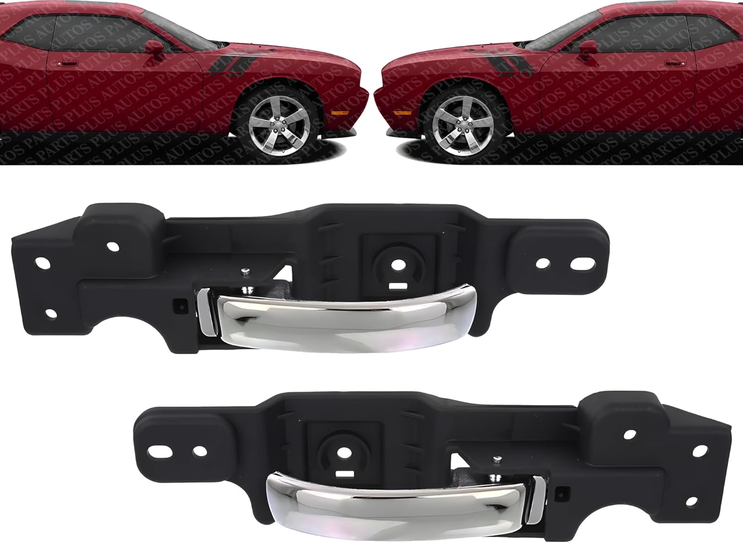 Set of 2 Front Interior Door Handel Left Driver & Right Passenger Side Direct Replacement Compatible with 2008-2014 Dodge Challenger CH1353152 CH1352152 1MV561DVAA 1MV571DVAA
