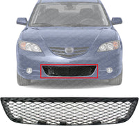 Front Bumper Grille Primed Plastic Direct Replacement Compatible With 2004-2006 Mazda 3 MA1036103 BN9C501T1A