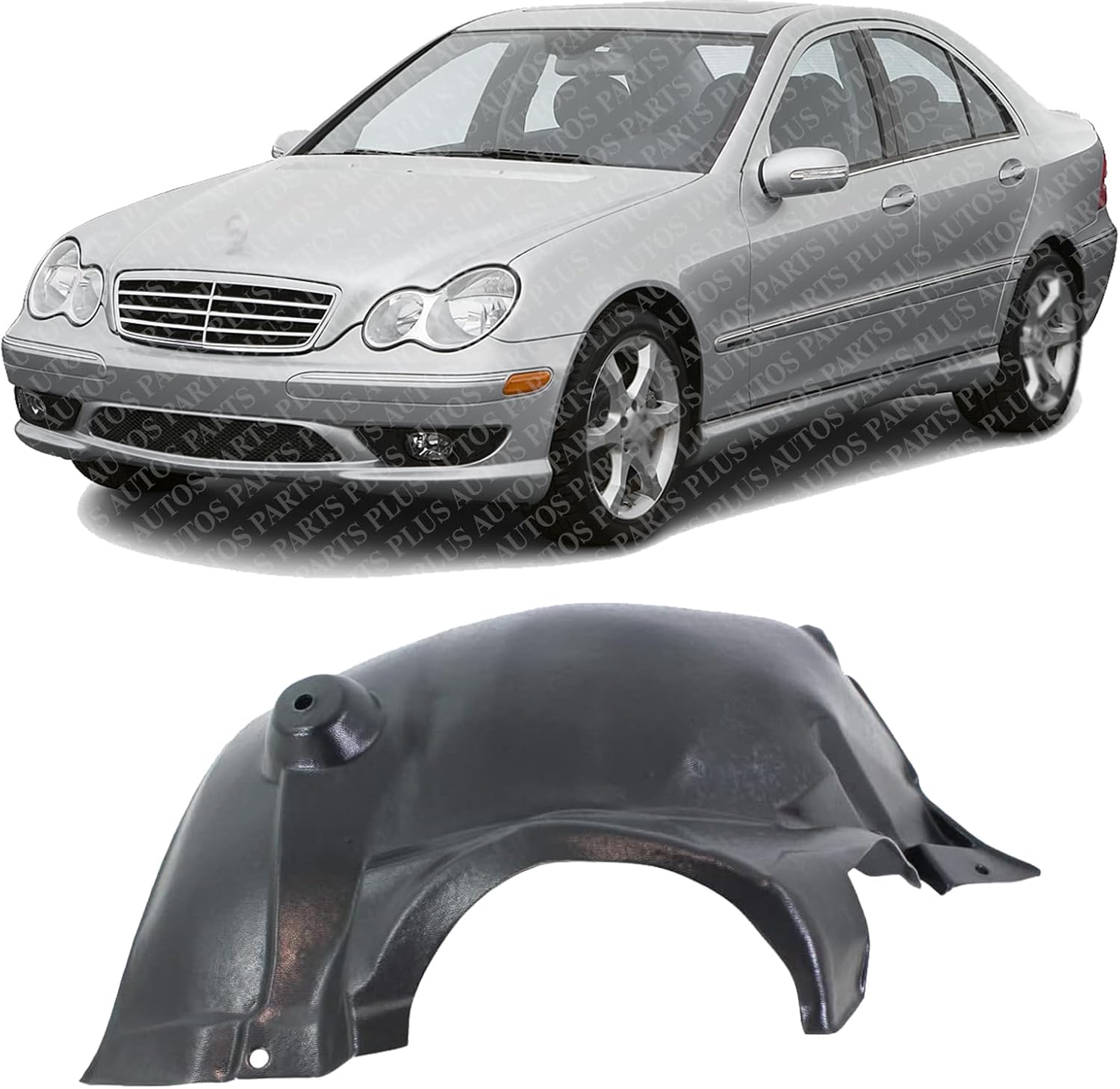 Front Upper Section Fender Liner Left Driver Side Direct Replacement Compatible With 2001-2007 Mercedes Benz C-Class MB1248107 2038840522