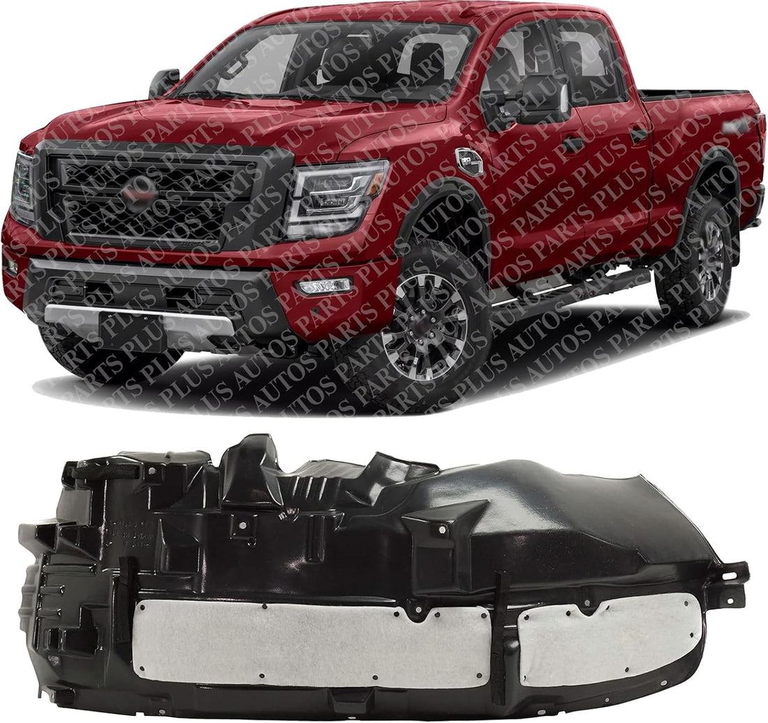 Front Fender Liner Left Driver Side Direct Replacement Compatible With 2017-2023 Nissan Titan NI1248177 63831EZ40C 638319FV1A