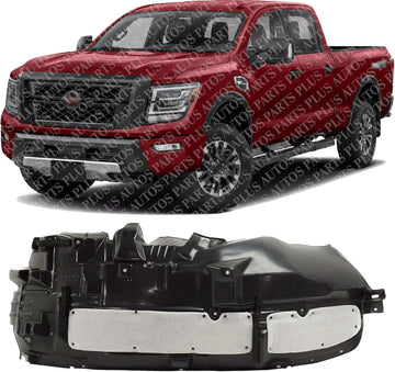 Front Fender Liner Left Driver Side Direct Replacement Compatible With 2017-2023 Nissan Titan NI1248177 63831EZ40C 638319FV1A