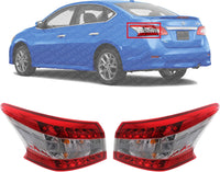 Set Of 2 Tail Light Outer Assembly Left Driver & Right Passenger Side Direct Replacement Compatible With 2013-2015 Nissan Sentra NI2805100 NI2804100 265503SG0A 265553SG0A
