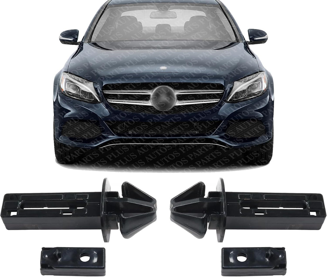 Set of 2 Front Bumper Retainer Cover Guide Steel Right Passenger & Left Driver Side Direct Replacement Compatible with 2008-2015 Mercedes Benz C-Class / 2012-2018 CLS-Class MB1032105