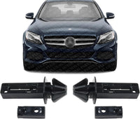 Set of 2 Front Bumper Retainer Cover Guide Steel Right Passenger & Left Driver Side Direct Replacement Compatible with 2008-2015 Mercedes Benz C-Class / 2012-2018 CLS-Class MB1032105
