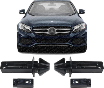 Set of 2 Front Bumper Retainer Cover Guide Steel Right Passenger & Left Driver Side Direct Replacement Compatible with 2008-2015 Mercedes Benz C-Class / 2012-2018 CLS-Class MB1032105