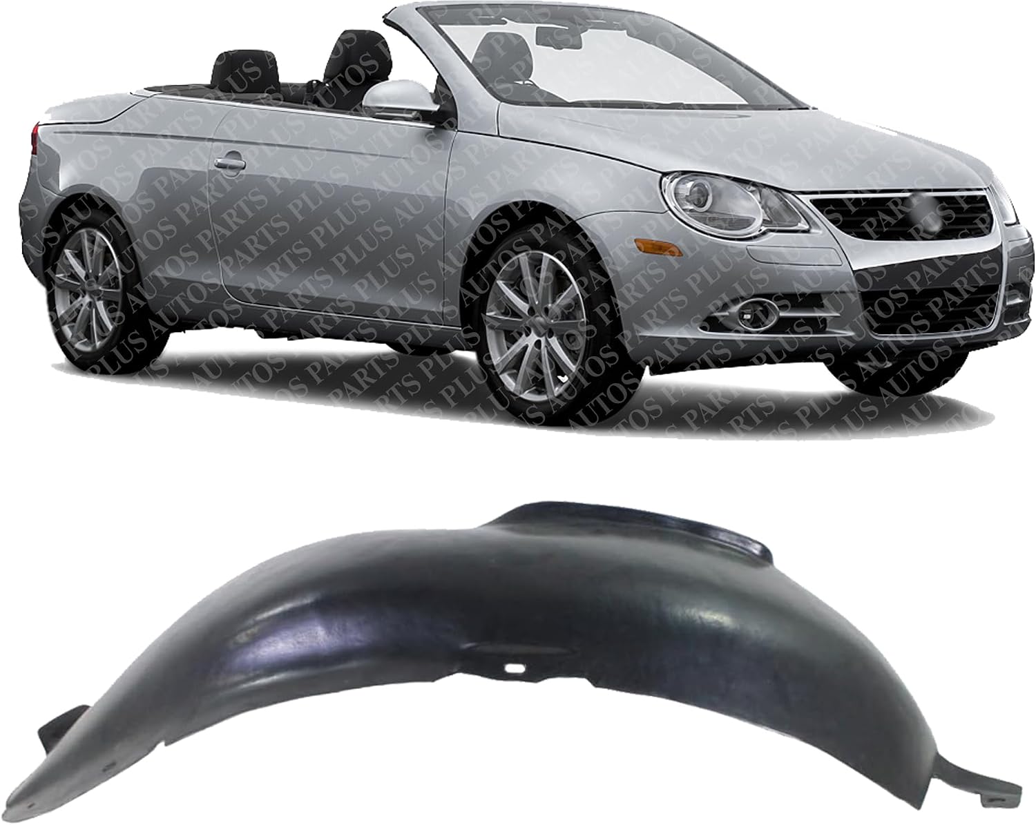 Front Fender Liner Rear Section Right Passenger Side Direct Replacement Compatible With 2007 Volkswagen Eos VW1763100 1Q0805978A