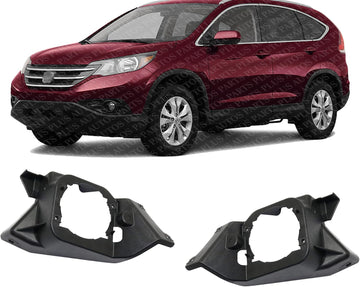 Set of 2 Front Fog Light Bracket Textured Plastic Left Driver & Right Passenger Side Direct Replacement Compatible with 2012-2014 Honda CR-V HO2603102 HO2602102