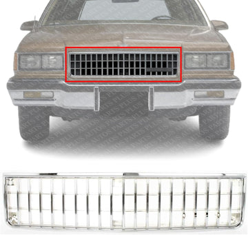 Front Grille Chrome Shell And Insert Direct Replacement Compatible With 1986-1990 Chevrolet Caprice GM1200133 14081651