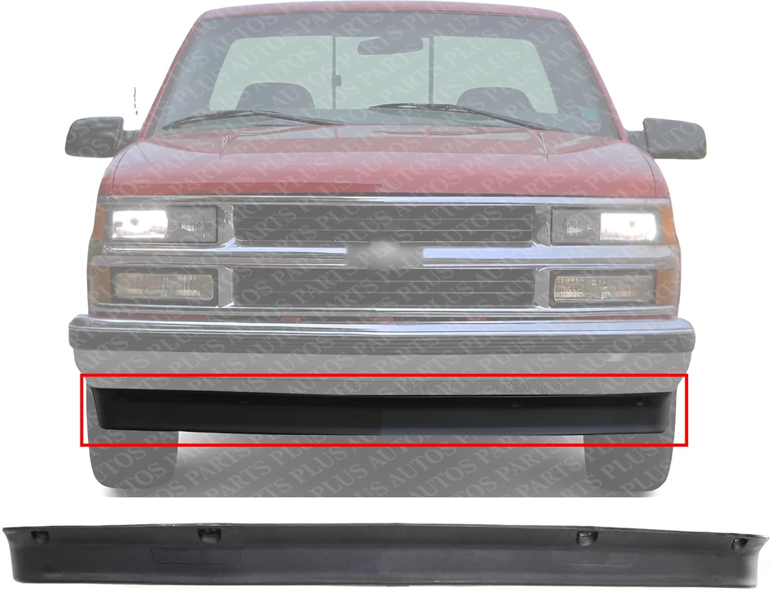 AUTOS PARTS PLUS Front Bumper Lower Valance Air Deflector Primed Plastic Direct Replacement Compatible with 1988-2002 Chevrolet/GMC C/K Series / 1992-2000 Yukon /1995-2000 Tahoe GM1090108 15569428