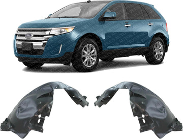 Set Of 2 Front Fender Liner Plastic Left Driver & Right Passenger Side Direct Replacement Compatible With 2011-2014 Ford Edge / 2011-2015 Lincoln MKX FO1249154 FO1248154
