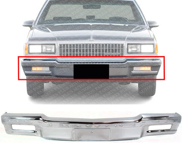 Front Bumper Face Bar Chrome Steel Direct Replacement Compatible With 1980-1990 Chevrolet Caprice GM1002157 14083928