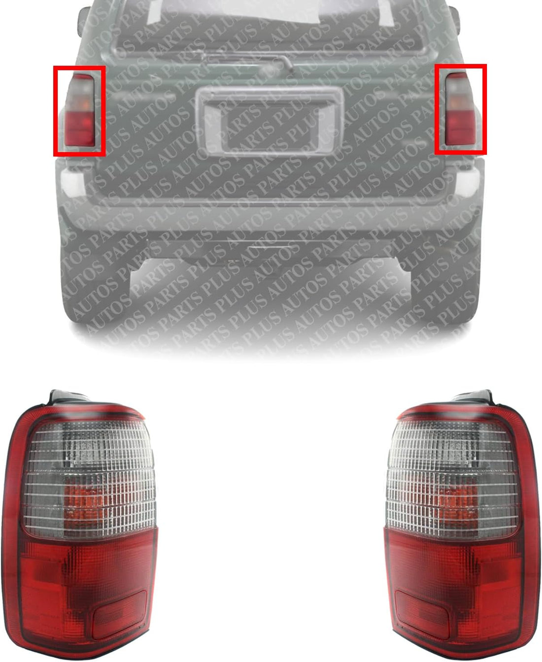 Set of 2 Tail Light Assembly Left Driver & Right Passenger Side Direct Replacement Compatible With 1997-2000 Toyota 4Runner TO2801123 TO2800123 8155035210 8156035121