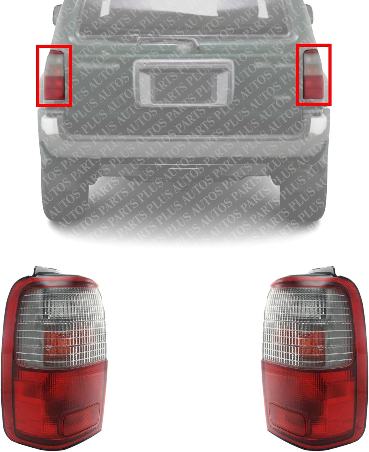 Set of 2 Tail Light Assembly Left Driver & Right Passenger Side Direct Replacement Compatible With 1997-2000 Toyota 4Runner TO2801123 TO2800123 8155035210 8156035121