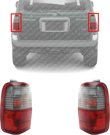 Set of 2 Tail Light Assembly Left Driver & Right Passenger Side Direct Replacement Compatible With 1997-2000 Toyota 4Runner TO2801123 TO2800123 8155035210 8156035121
