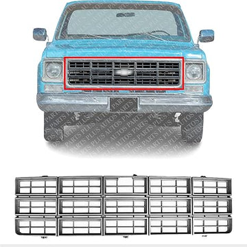 AUTOS PARTS PLUS Front Grille Dark Argent Shell & Black Insert Direct Replacement Compatible With 1977-1980 Chevrolet C-K Series GM1200114 14004752