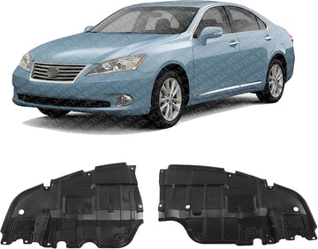 Set of 2 Front Engine Splash Shield Under Cover Left Driver & Right Passenger Side Direct Replacement Compatible with 2009-2012 Lexus ES350 LX1228105 LX1228106 5144133120