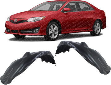 Set Of 2 Front Fender Liner Plastic Left Driver & Right Passenger Side Direct Replacement Compatible With 2012-2014 Toyota Camry TO1249160 TO1248160 5387506120 5387606120