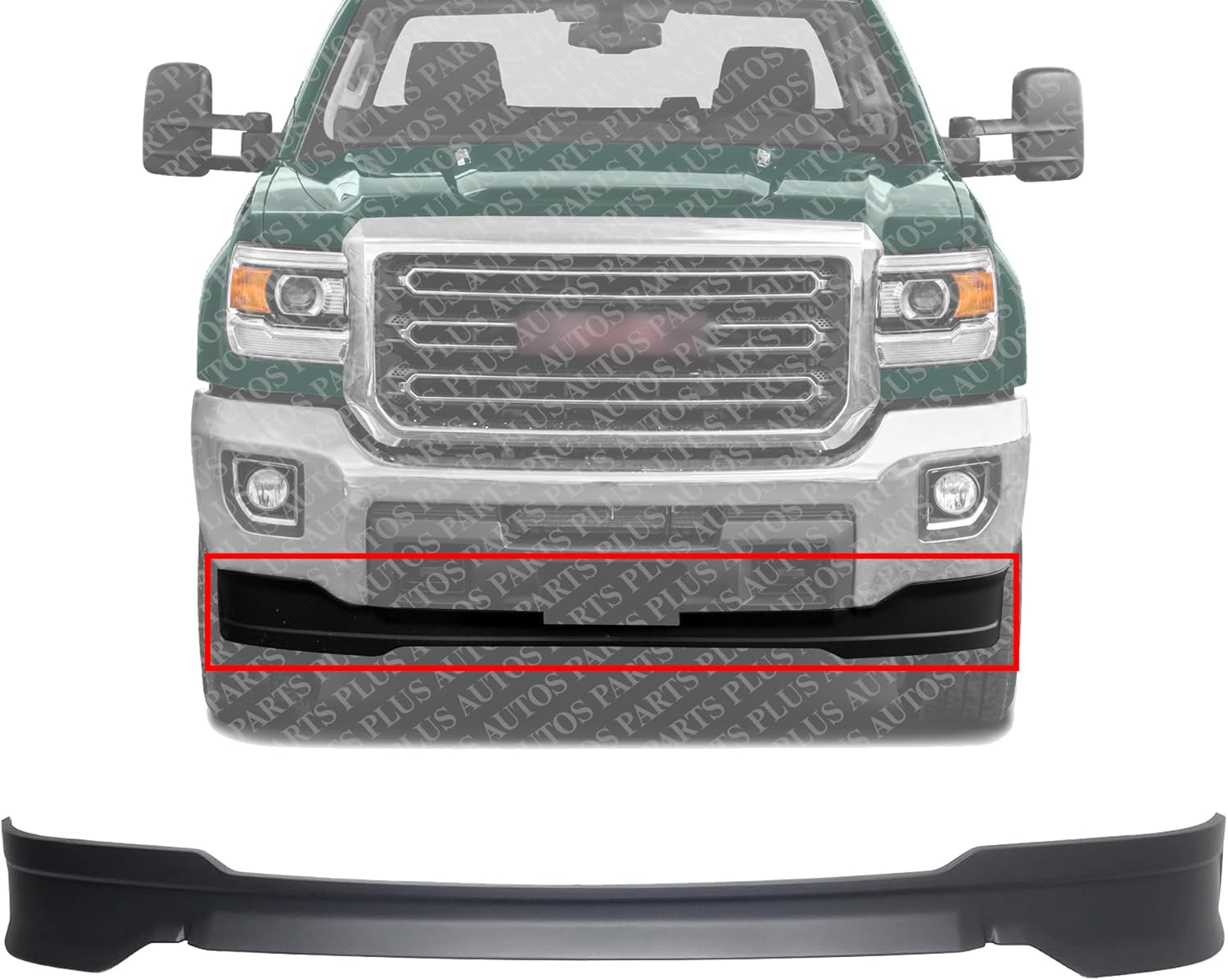 Front Bumper Lower Valance Air Deflector Textured Direct Replacement Compatible With 2015-2019 GMC Sierra 2500 HD 3500 HD GM1095202 23320648