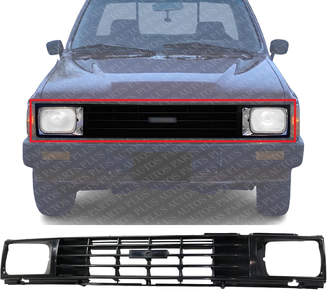 Front Grille Assembly Primed Shell And Insert Plastic Direct Replacement Compatible With 1984-1986 Toyota Pickup TO1200107 5310089109