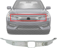 Front Grille Molding Chrome Plastic Direct Replacement Compatible With 2016-2017 Honda Accord HO1210148 71180T2FA51
